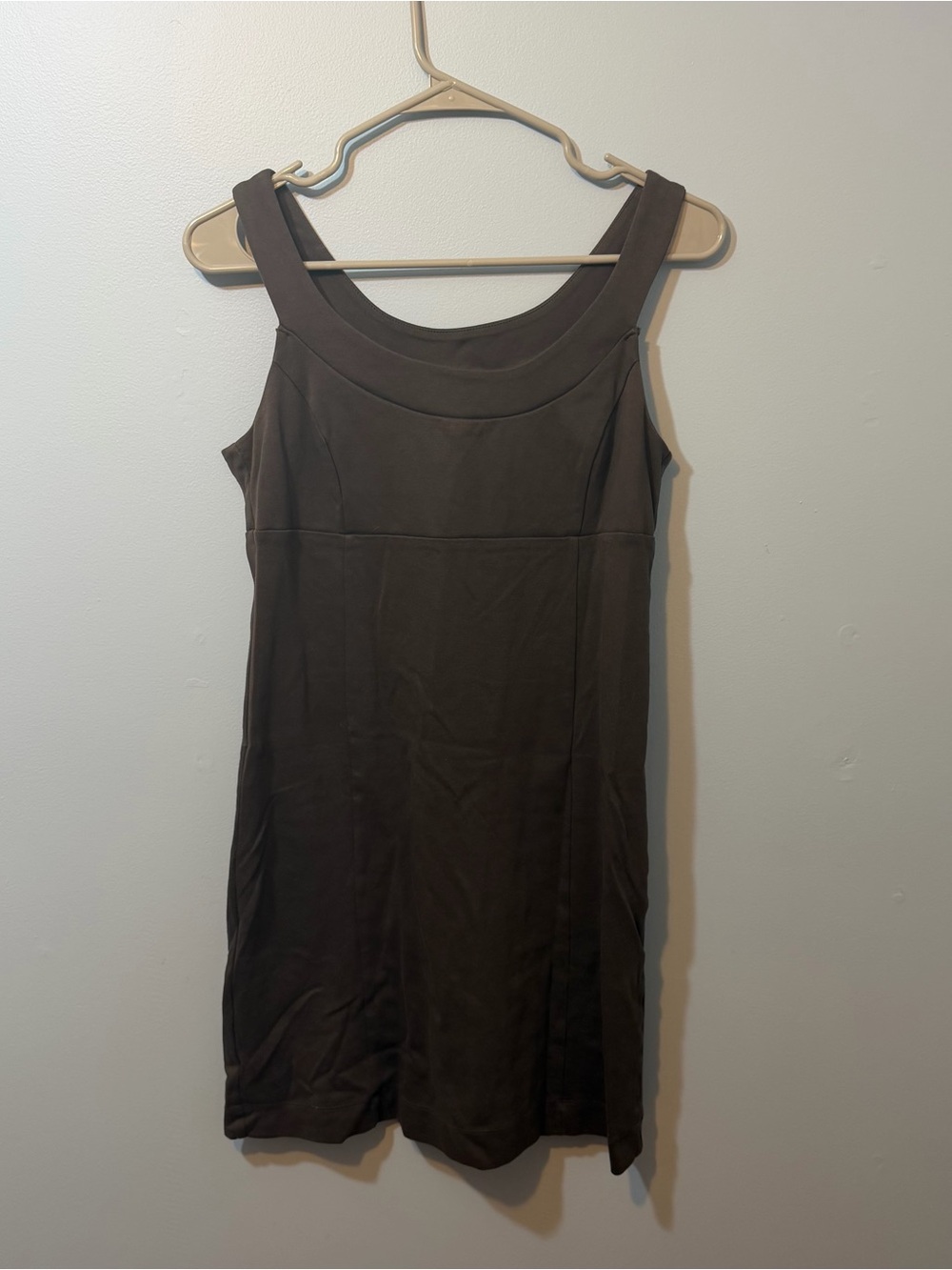 New York & Company Dark Brown Scoop Neck Mini Dress